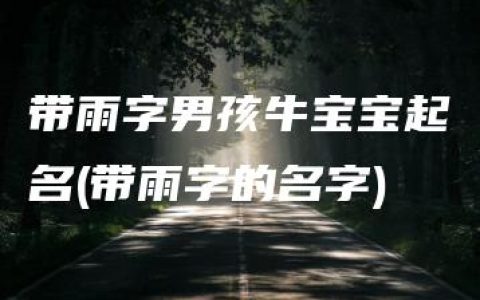 带雨字男孩牛宝宝起名(带雨字的名字)