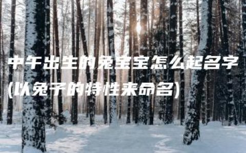 中午出生的兔宝宝怎么起名字(以兔子的特性来命名)