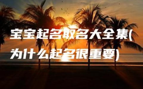 宝宝起名取名大全集(为什么起名很重要)