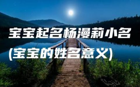 宝宝起名杨漫莉小名(宝宝的姓名意义)