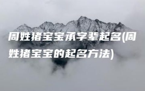 周姓猪宝宝承字辈起名(周姓猪宝宝的起名方法)