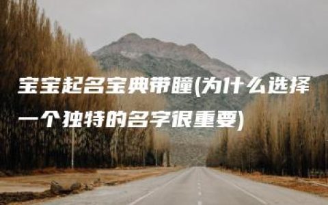 宝宝起名宝典带瞳(为什么选择一个独特的名字很重要)