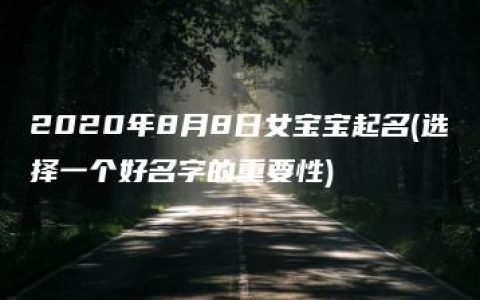 2020年8月8日女宝宝起名(选择一个好名字的重要性)