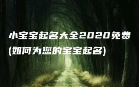 小宝宝起名大全2020免费(如何为您的宝宝起名)