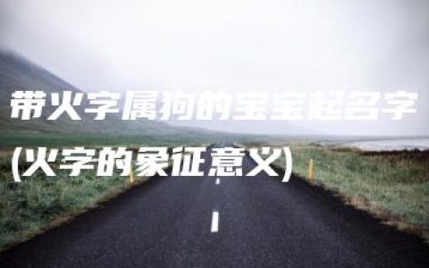 带火字属狗的宝宝起名字(火字的象征意义)