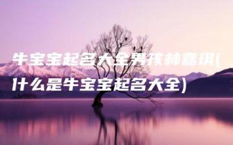 牛宝宝起名大全男孩林嘉琪(什么是牛宝宝起名大全)