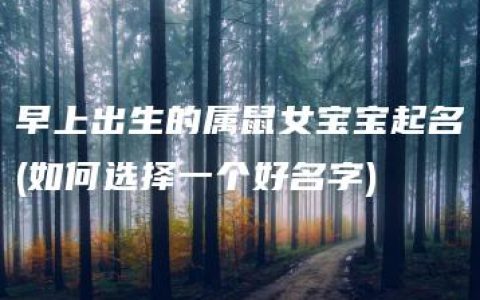 早上出生的属鼠女宝宝起名(如何选择一个好名字)