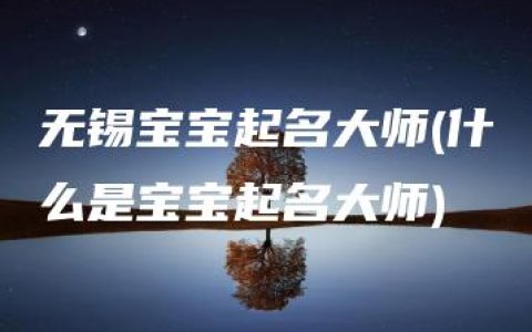 无锡宝宝起名大师(什么是宝宝起名大师)