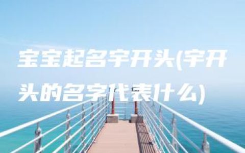 宝宝起名宇开头(宇开头的名字代表什么)