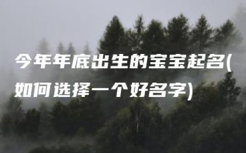 今年年底出生的宝宝起名(如何选择一个好名字)