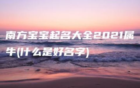 南方宝宝起名大全2021属牛(什么是好名字)