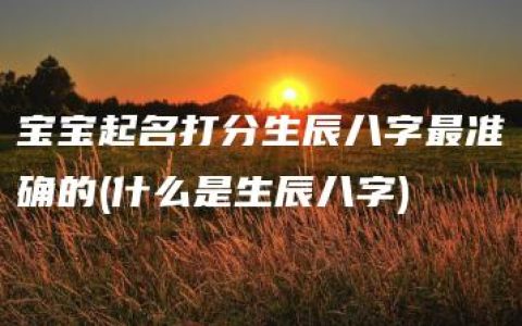 宝宝起名打分生辰八字最准确的(什么是生辰八字)