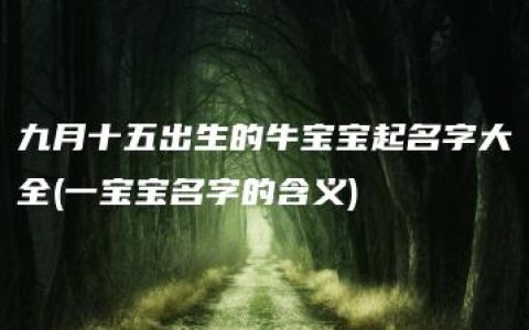 九月十五出生的牛宝宝起名字大全(一宝宝名字的含义)