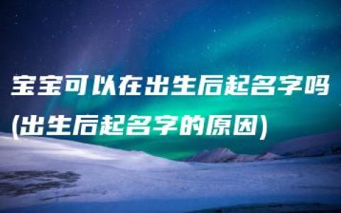 宝宝可以在出生后起名字吗(出生后起名字的原因)