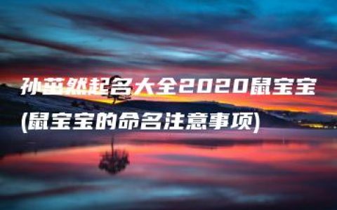 孙茁然起名大全2020鼠宝宝(鼠宝宝的命名注意事项)