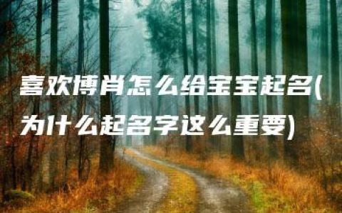 喜欢博肖怎么给宝宝起名(为什么起名字这么重要)