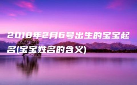 2018年2月6号出生的宝宝起名(宝宝姓名的含义)