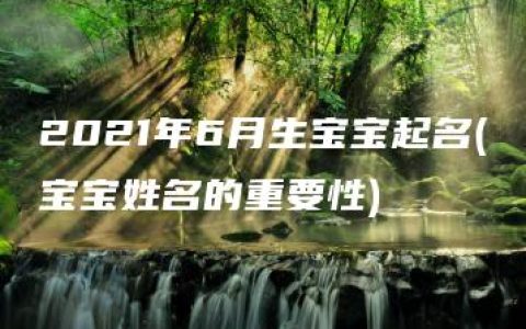 2021年6月生宝宝起名(宝宝姓名的重要性)