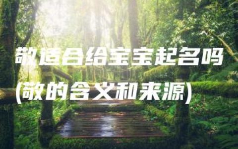 敬适合给宝宝起名吗(敬的含义和来源)