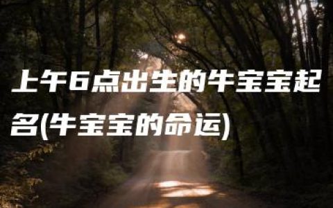 上午6点出生的牛宝宝起名(牛宝宝的命运)