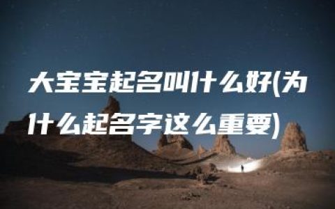 大宝宝起名叫什么好(为什么起名字这么重要)