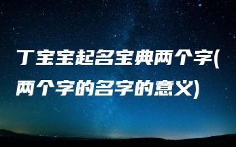 丁宝宝起名宝典两个字(两个字的名字的意义)