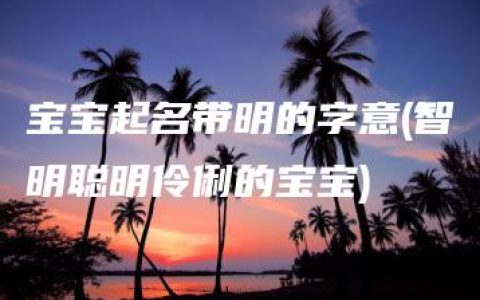 宝宝起名带明的字意(智明聪明伶俐的宝宝)