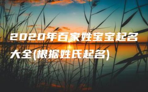 2020年百家姓宝宝起名大全(根据姓氏起名)