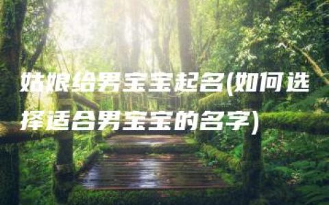 姑娘给男宝宝起名(如何选择适合男宝宝的名字)