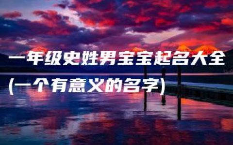 一年级史姓男宝宝起名大全(一个有意义的名字)