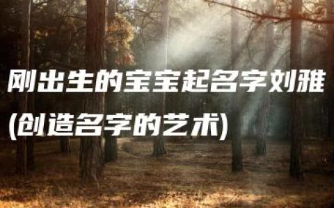 刚出生的宝宝起名字刘雅(创造名字的艺术)