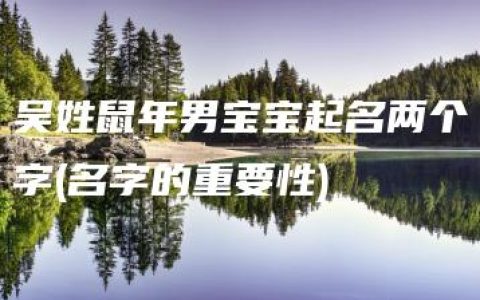 吴姓鼠年男宝宝起名两个字(名字的重要性)