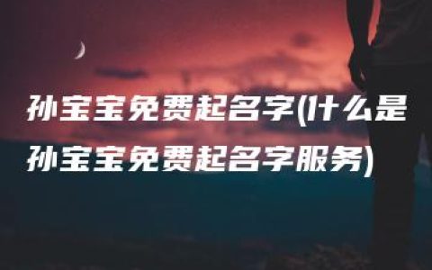 孙宝宝免费起名字(什么是孙宝宝免费起名字服务)