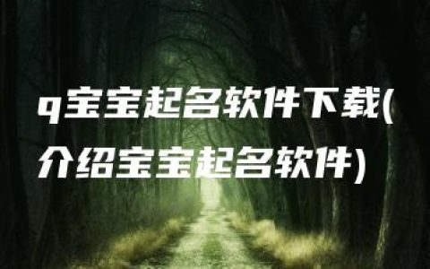 q宝宝起名软件下载(介绍宝宝起名软件)