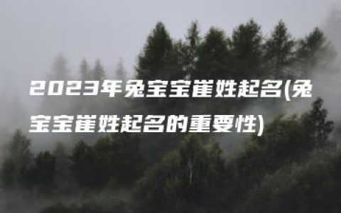 2023年兔宝宝崔姓起名(兔宝宝崔姓起名的重要性)