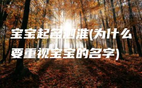 宝宝起名泗淮(为什么要重视宝宝的名字)