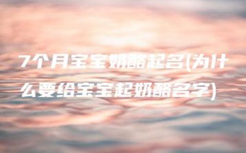 7个月宝宝奶酪起名(为什么要给宝宝起奶酪名字)