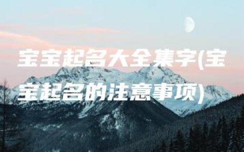 宝宝起名大全集字(宝宝起名的注意事项)