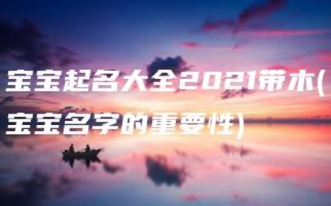 宝宝起名大全2021带木(宝宝名字的重要性)