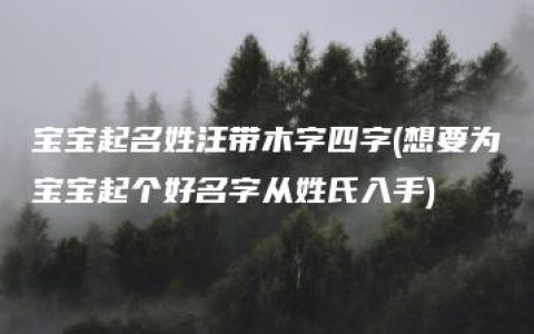 宝宝起名姓汪带木字四字(想要为宝宝起个好名字从姓氏入手)