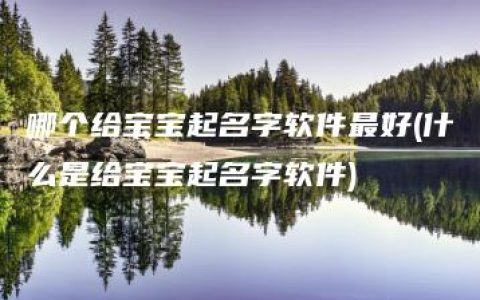 哪个给宝宝起名字软件最好(什么是给宝宝起名字软件)