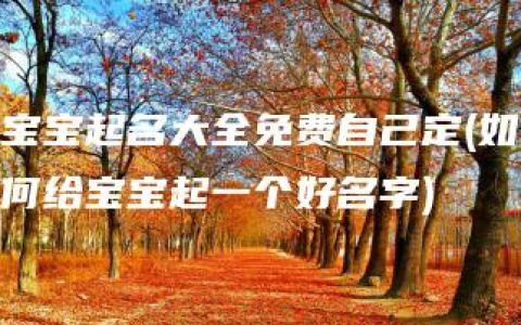 宝宝起名大全免费自己定(如何给宝宝起一个好名字)