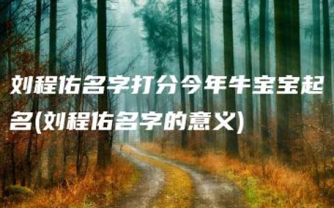 刘程佑名字打分今年牛宝宝起名(刘程佑名字的意义)