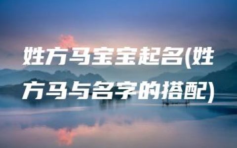 姓方马宝宝起名(姓方马与名字的搭配)