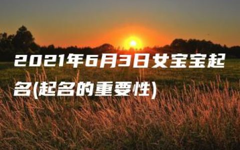 2021年6月3日女宝宝起名(起名的重要性)