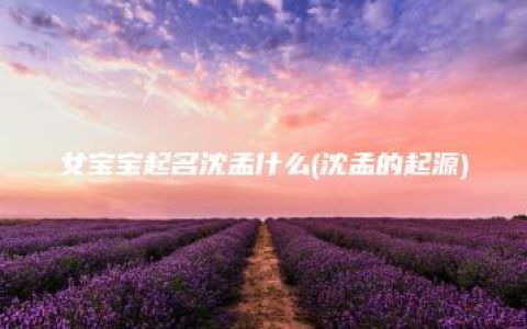 女宝宝起名沈孟什么(沈孟的起源)