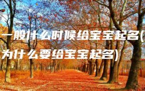 一般什么时候给宝宝起名(为什么要给宝宝起名)