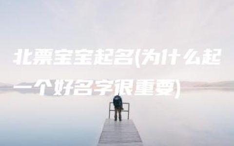 北票宝宝起名(为什么起一个好名字很重要)