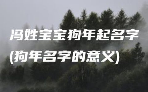 冯姓宝宝狗年起名字(狗年名字的意义)