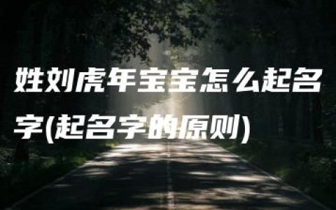 姓刘虎年宝宝怎么起名字(起名字的原则)